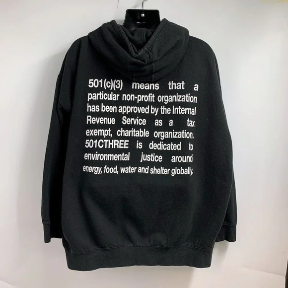 501CThree Men's 501C3 Description Graphic Print Cotton Pullover Hoodie Size 2XL - Picture 1 of 10